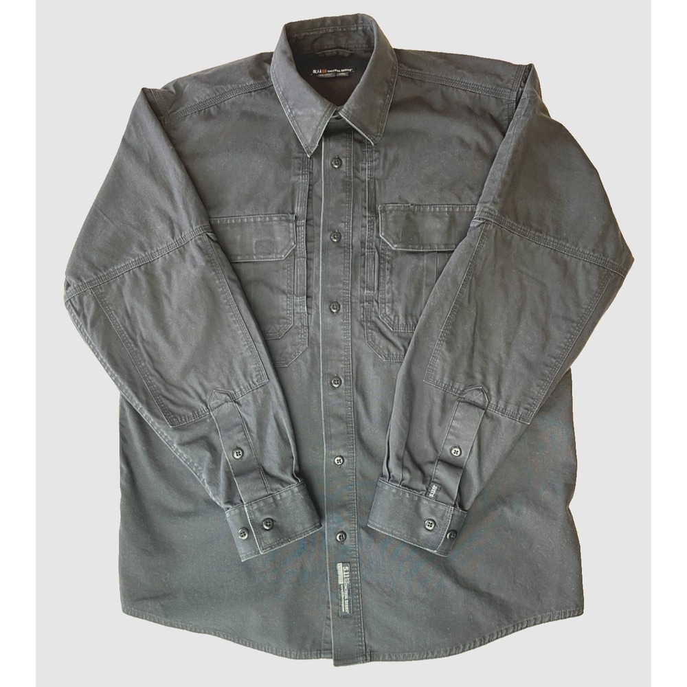 5.11 Tactical Series Mens M Charcoal Long Sleeve Shirt Conceal Carry Work Tactic